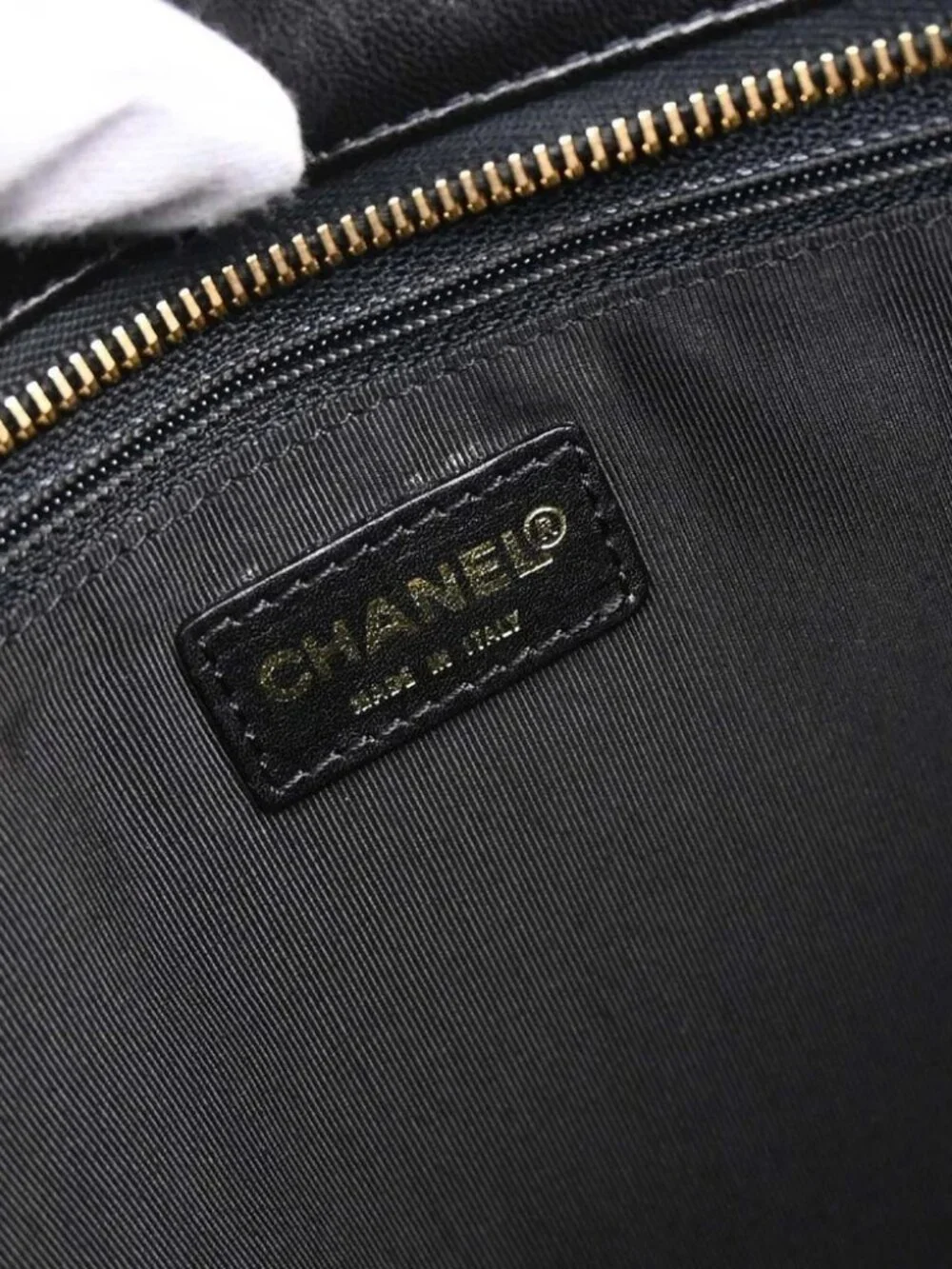 Chanel Black Lambskin Choco Bar Tote Handbag